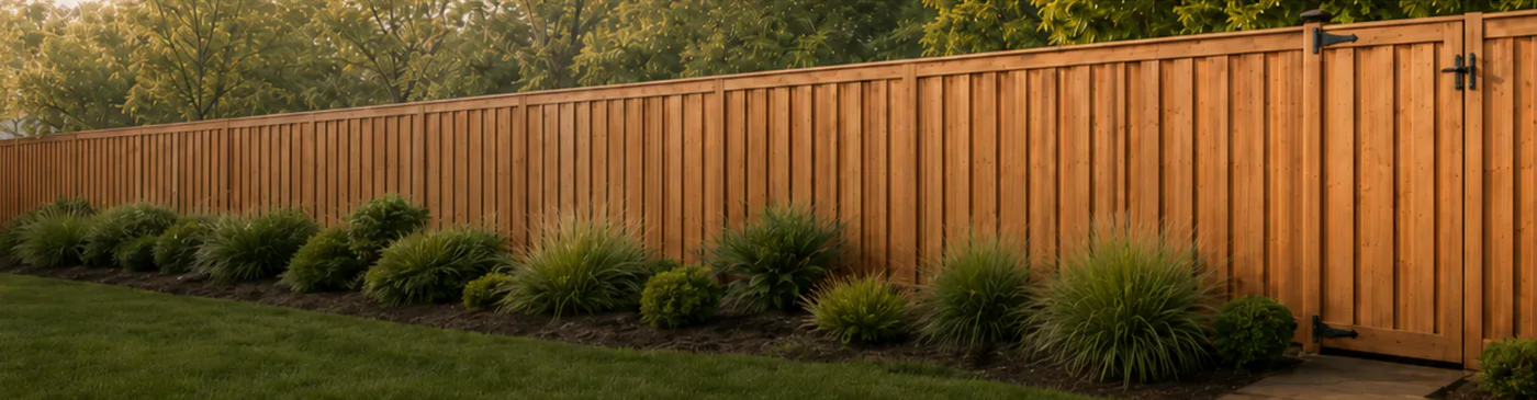 Finished cedar privacy fence